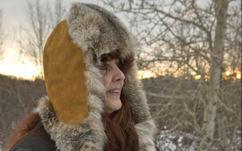 Reverend Stephens in her fur attire